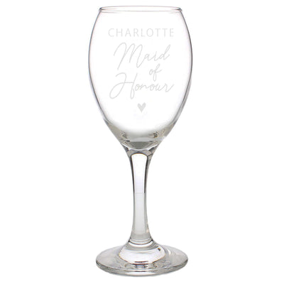 Personalised Memento Personalised Maid of Honour Wine Glass