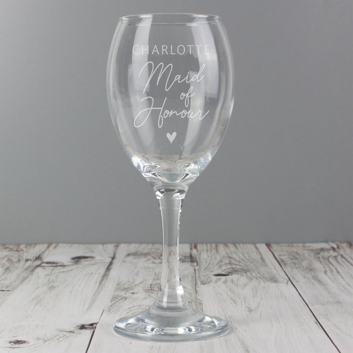 Personalised Memento Personalised Maid of Honour Wine Glass