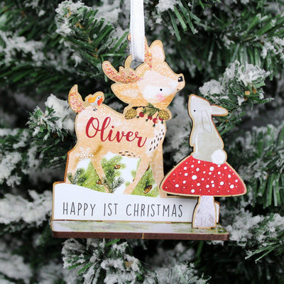 Personalised Memento Wooden Personalised Make Your Own Festive Fawn 3D Decoration Kit