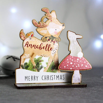 Personalised Memento Wooden Personalised Make Your Own Festive Fawn 3D Decoration Kit