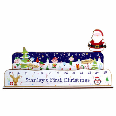 Personalised Memento Wooden Personalised Make Your Own Santa Christmas Advent Countdown Kit