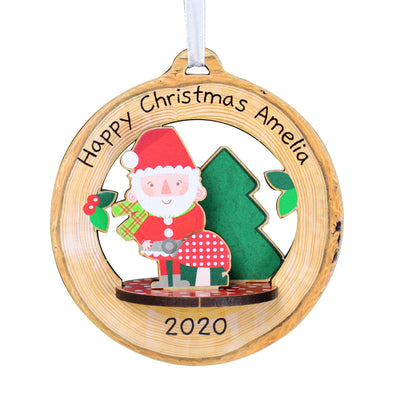 Personalised Memento Wooden Personalised Make Your Own Toadstool Santa 3D Decoration Kit