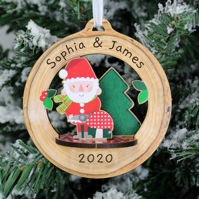 Personalised Memento Wooden Personalised Make Your Own Toadstool Santa 3D Decoration Kit