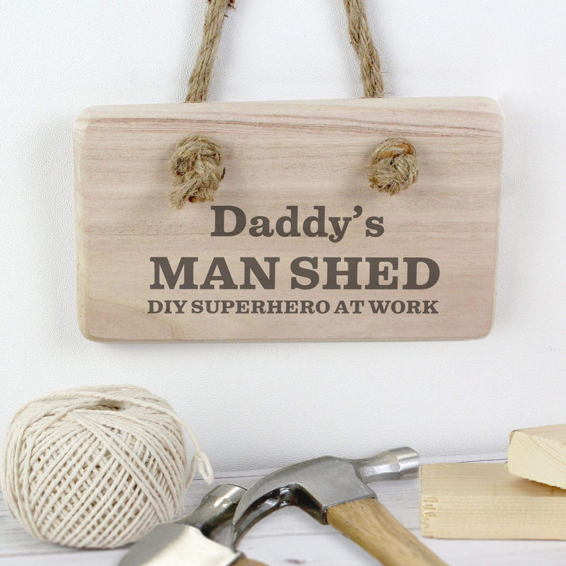 Personalised Memento Wooden Personalised Man At Work Wooden Sign