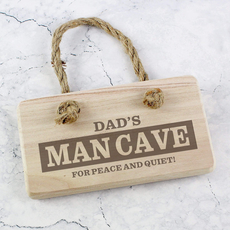 Personalised Memento Hanging Decorations & Signs Personalised Man Cave Wooden Sign