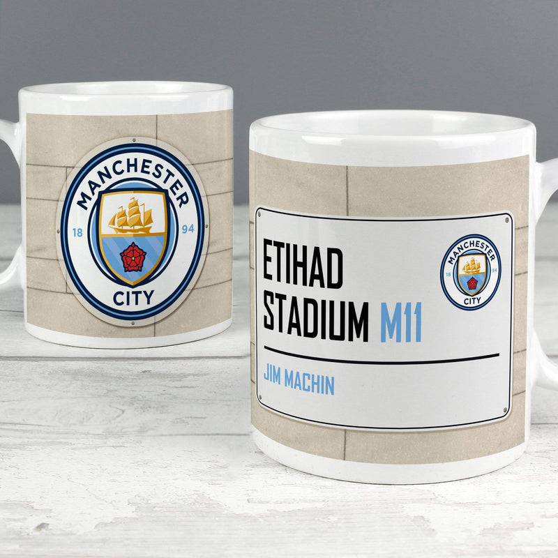 Personalised Memento Mugs Manchester City FC Street Sign Mug