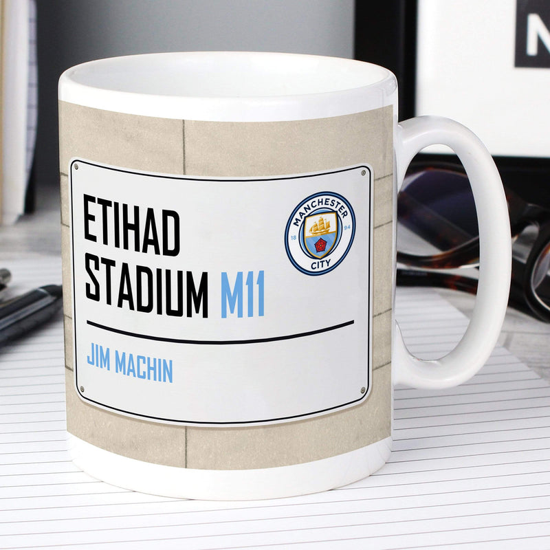 Personalised Memento Mugs Manchester City FC Street Sign Mug