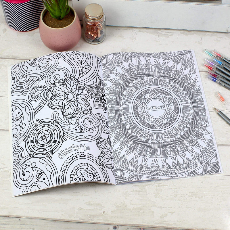 Personalised Memento Books Personalised Mandala Colouring Book