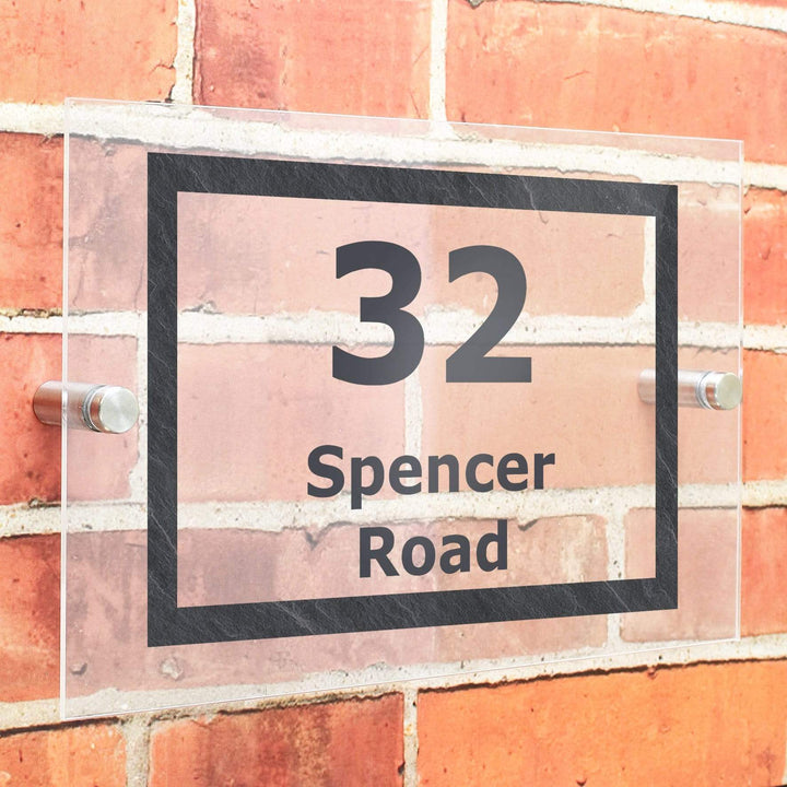 Personalised Memento Hanging Decorations &amp; Signs Personalised Marble Acrylic House Sign