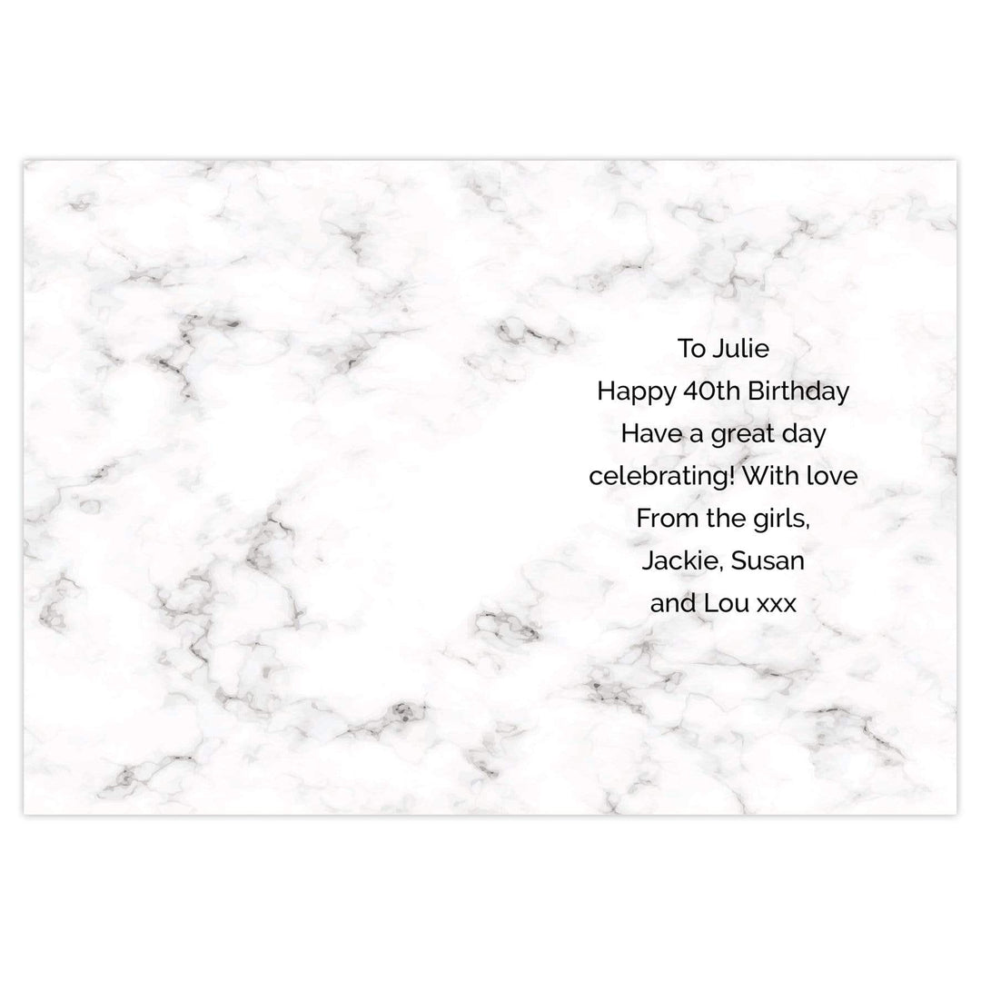 Personalised Memento Greetings Cards Personalised Marble and Rose Gold Birthday Card