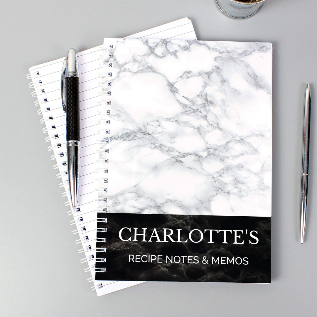 Personalised Memento Stationery &amp; Pens Personalised Marble Effect A5 Notebook