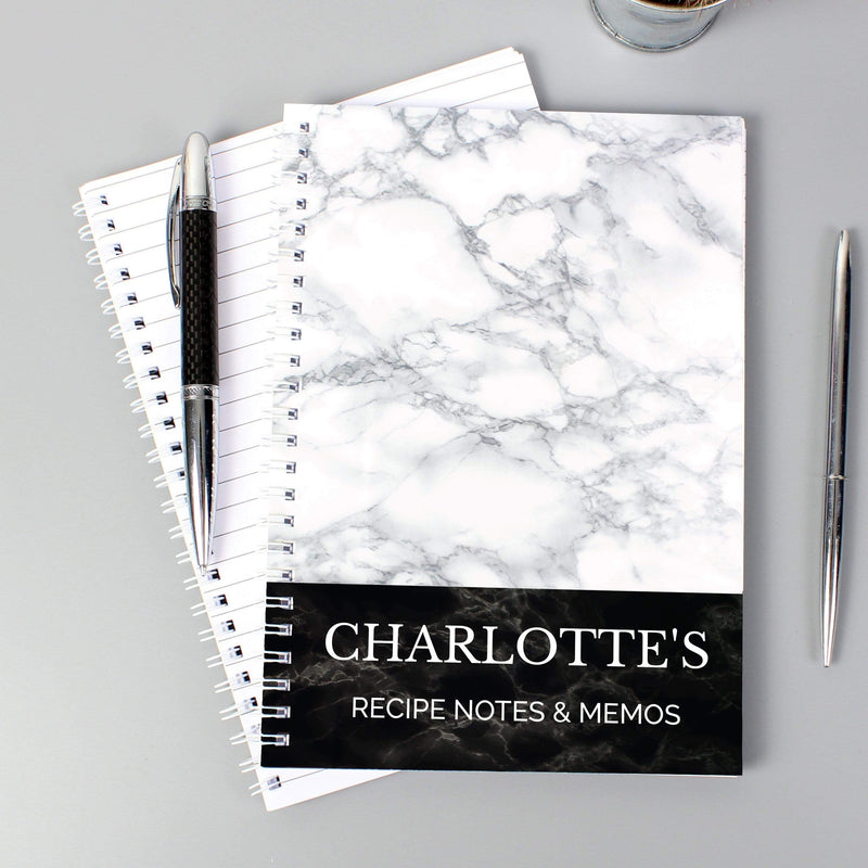 Personalised Memento Stationery & Pens Personalised Marble Effect A5 Notebook