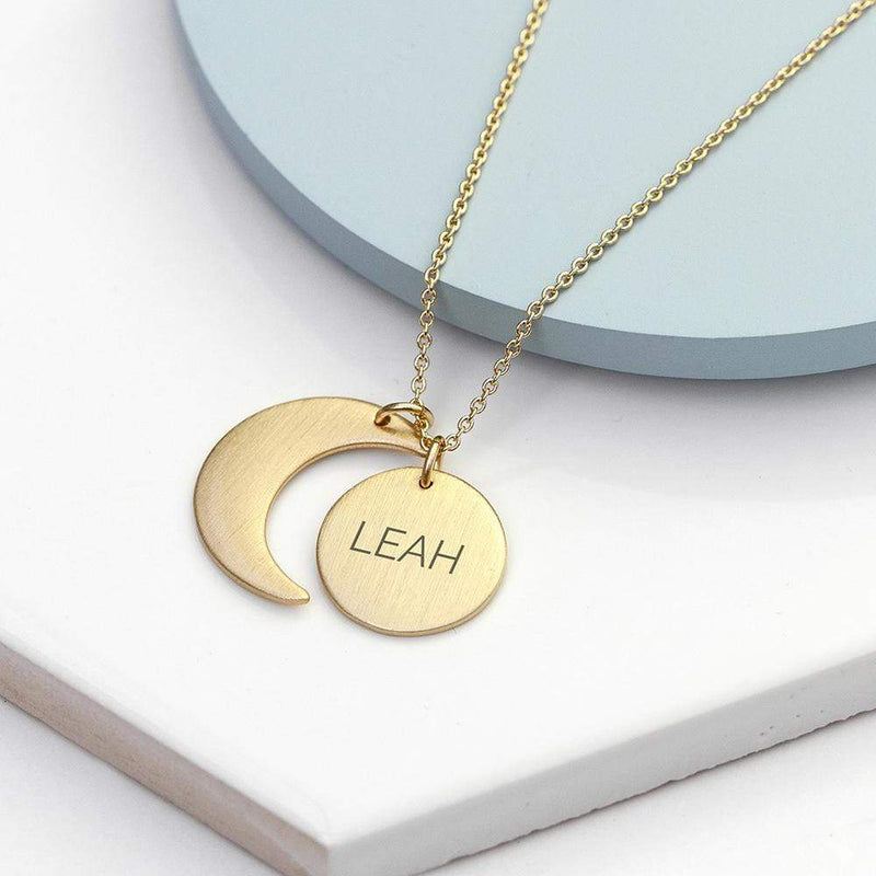 Treat Personalised Matte Moon And Sun Necklace