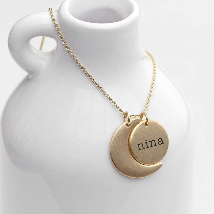 Treat Personalised Matte Moon And Sun Necklace