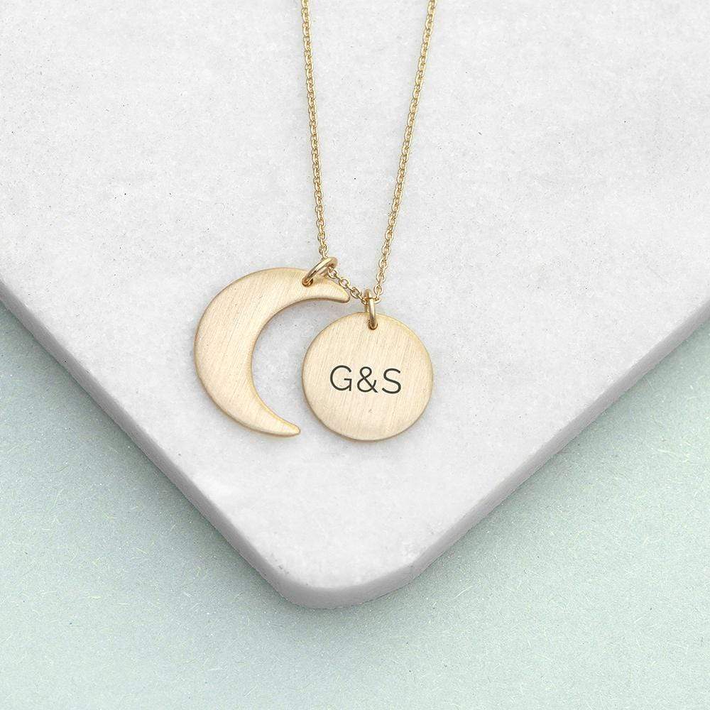 Treat Personalised Matte Moon And Sun Necklace