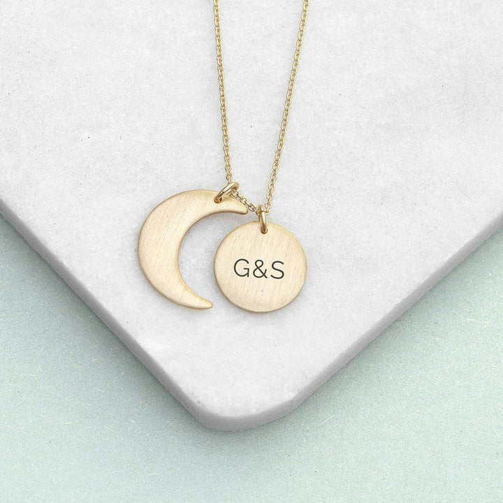 Treat Personalised Matte Moon And Sun Necklace