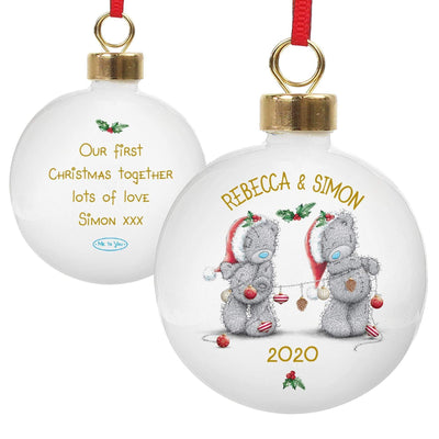 Personalised Memento Personalised Me to You Christmas Couple's Bauble