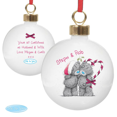 Personalised Memento Personalised Me To You Couple Christmas Bauble