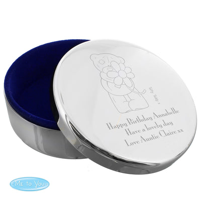 Personalised Memento Personalised Me to You Flower Round Trinket Box