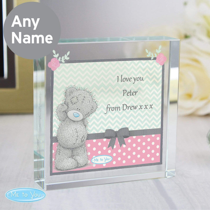 Personalised Memento Ornaments Personalised Me To You Pastel Polka Dot for Her Large Crystal Token