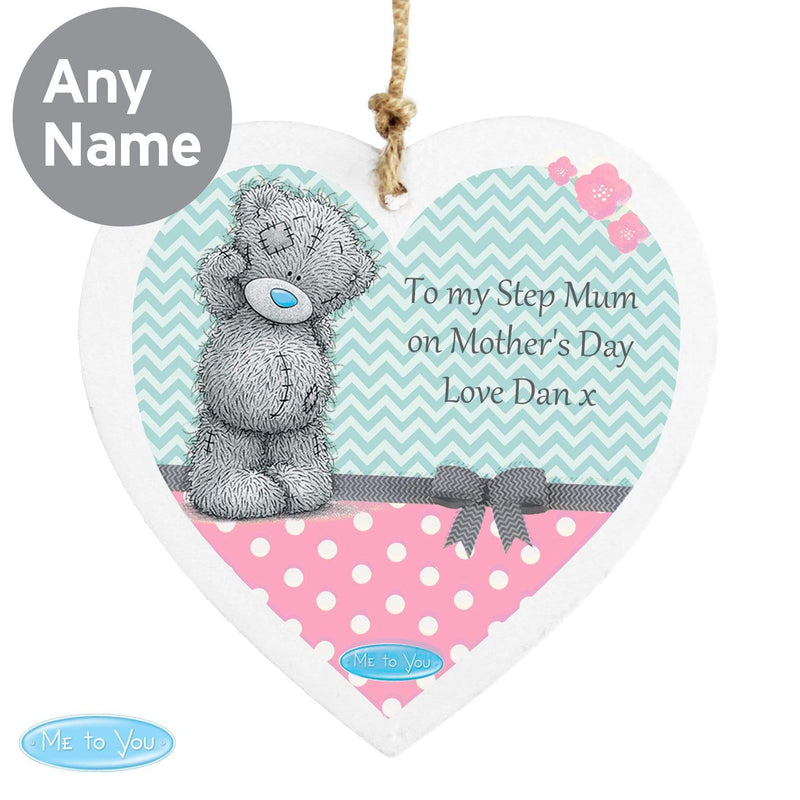 Personalised Memento Wooden Personalised Me To You Pastel Polka Dot for Her Wooden Heart Decoration
