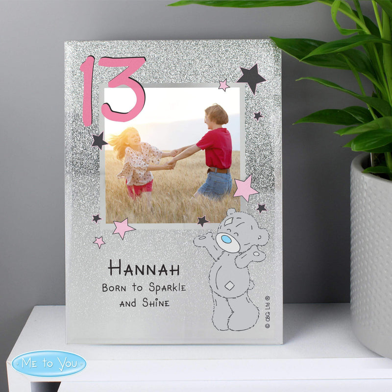 Personalised Memento Personalised Me To You Sparkle & Shine 4x4 Glitter Glass Photo Frame