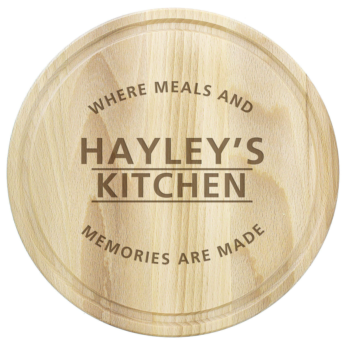 Personalised Memento Personalised 'Meals and Memories' Round Chopping Board