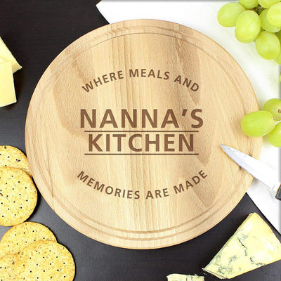 Personalised Memento Personalised 'Meals and Memories' Round Chopping Board