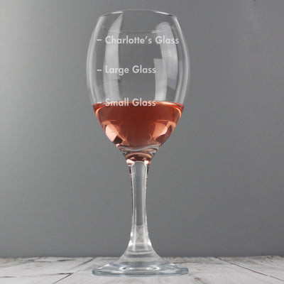 Personalised Memento Personalised Measures Wine Glass