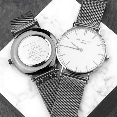 Treat Personalised Men's Metallic Charcoal Grey Watch