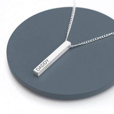 Treat Serif Personalised Men's Solid Bar Necklace