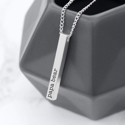 Treat Typewriter Personalised Men's Solid Bar Necklace