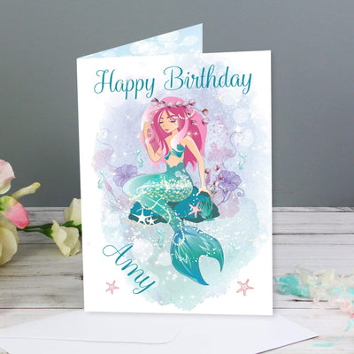 Personalised Memento Greetings Cards Personalised Mermaid Card