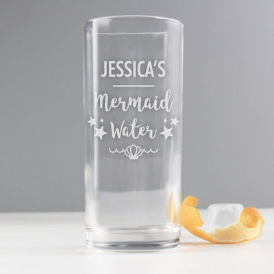 Personalised Memento Glasses & Barware Personalised Mermaid Water Hi Ball Glass