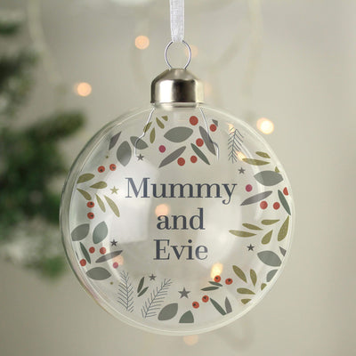 Personalised Memento Personalised Merry Christmas Glass Bauble