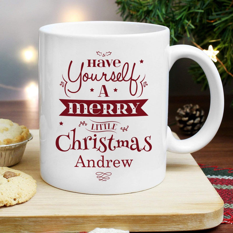 Personalised Memento Mugs Personalised Merry Little Christmas Mug