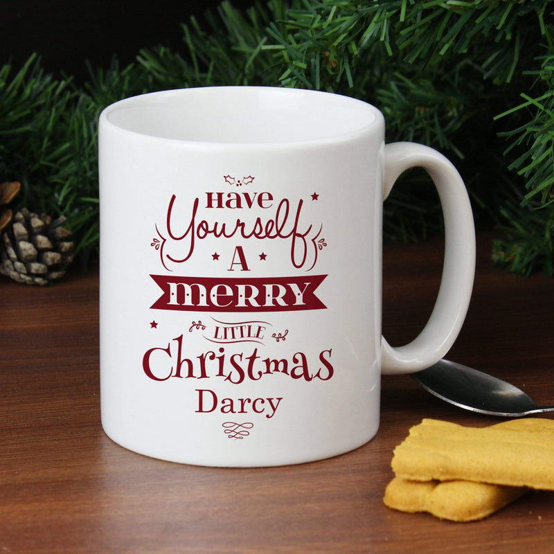 Personalised Memento Mugs Personalised Merry Little Christmas Mug