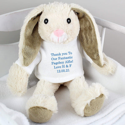 Personalised Memento Plush Personalised Message Bunny Rabbit - Blue