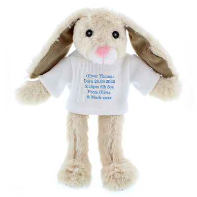 Personalised Memento Plush Personalised Message Bunny Rabbit - Blue