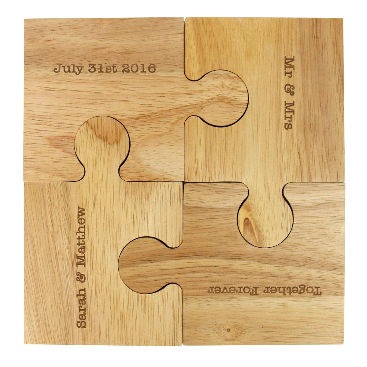 Personalised Memento Personalised Message Jigsaw Coasters