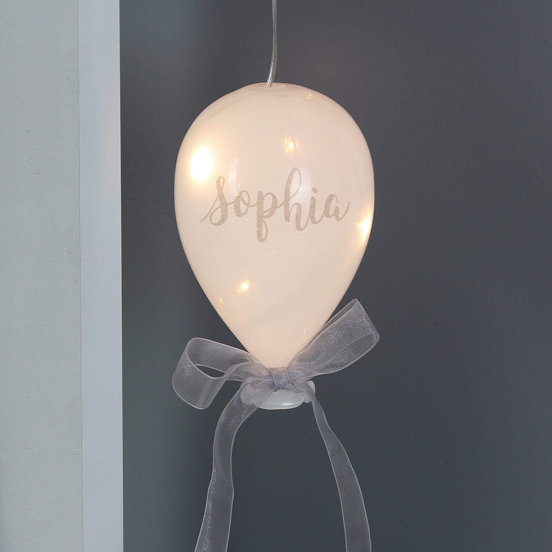Personalised Memento LED Lights, Candles & Decorations Personalised Message LED Hanging Glass Balloon