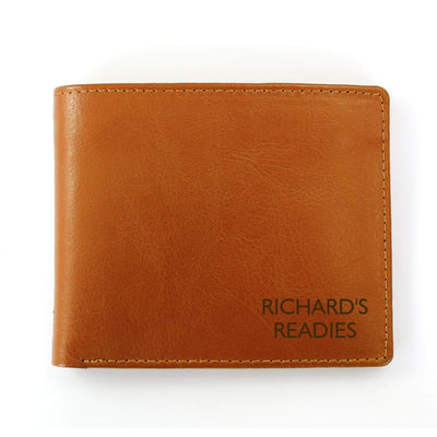 Personalised Memento Leather Personalised Message Tan Leather Wallet