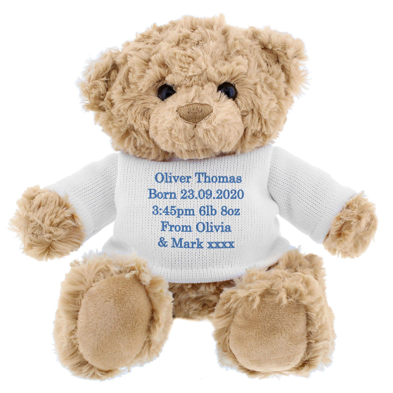 Personalised Memento Plush Personalised Message Teddy Bear - Blue