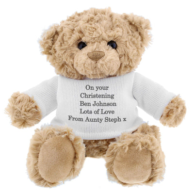 Personalised Memento Plush Personalised Message Teddy Bear - Grey