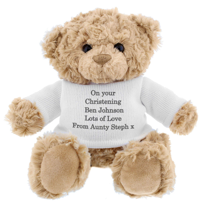 Personalised Memento Plush Personalised Message Teddy Bear - Grey