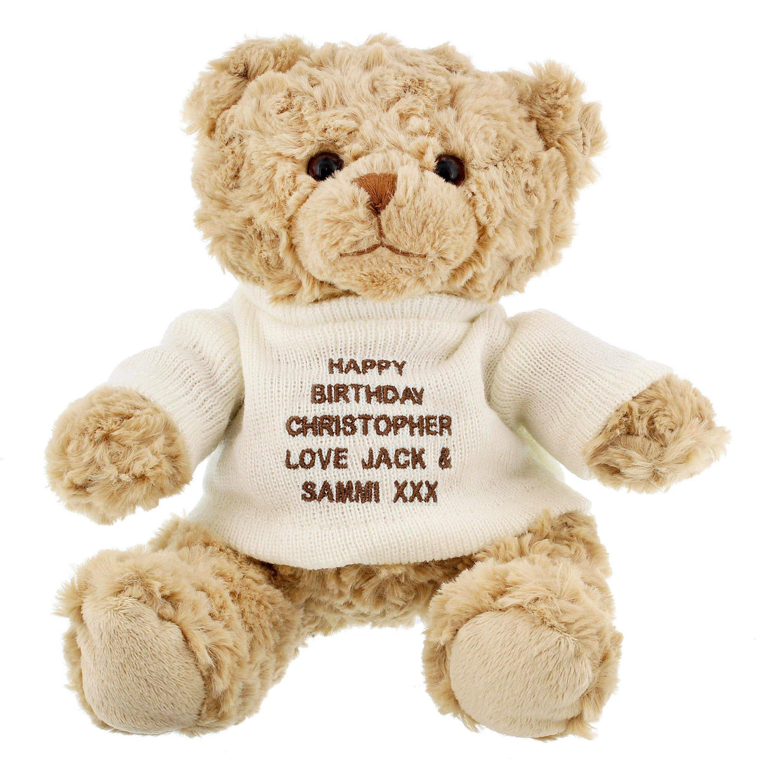Personalised Memento Plush Personalised Message Teddy Bear - Grey