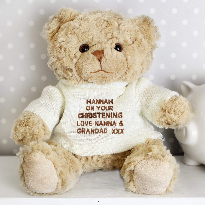 Personalised Memento Plush Personalised Message Teddy Bear - Grey