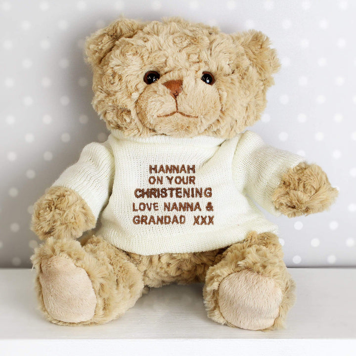 Personalised Memento Plush Personalised Message Teddy Bear - Grey