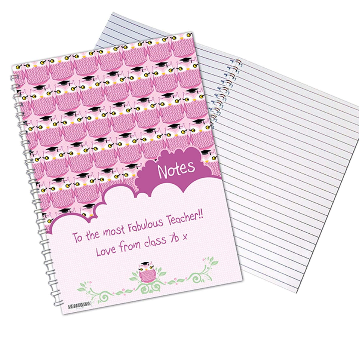 Personalised Memento Stationery & Pens Personalised Miss Owl Teacher A5 Notebook