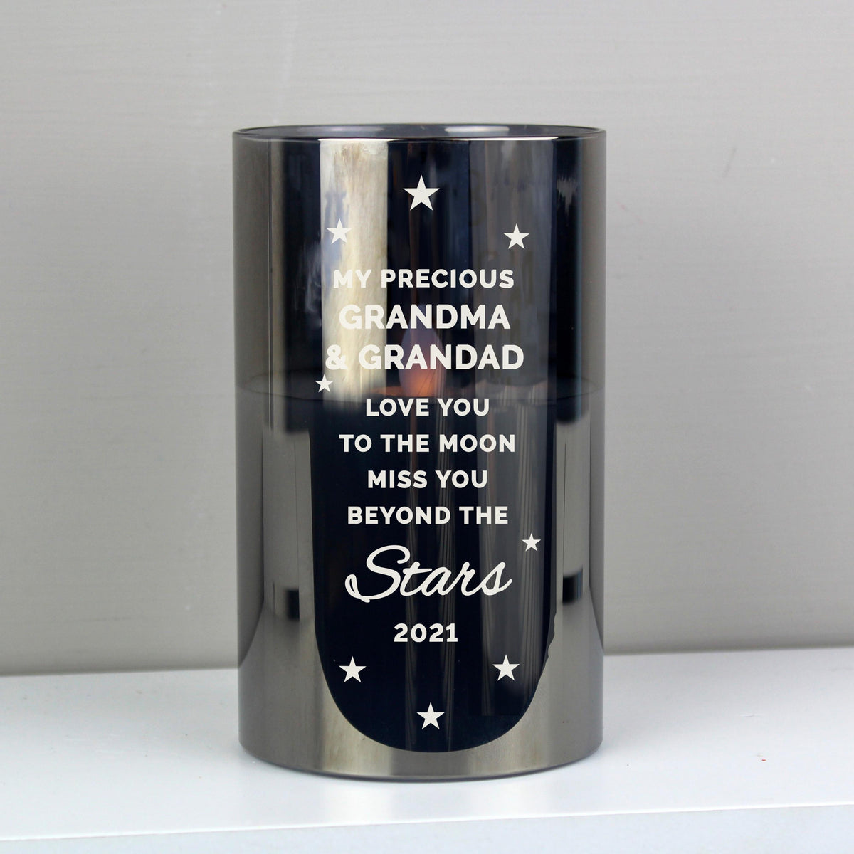 Personalised Memento Personalised Miss you beyond the stars Black LED candle